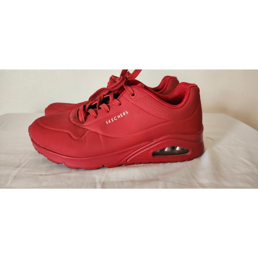 Skechers Uno Stand On Air Sneakers Women's 8.5 Red Air Cooled Platform Casual